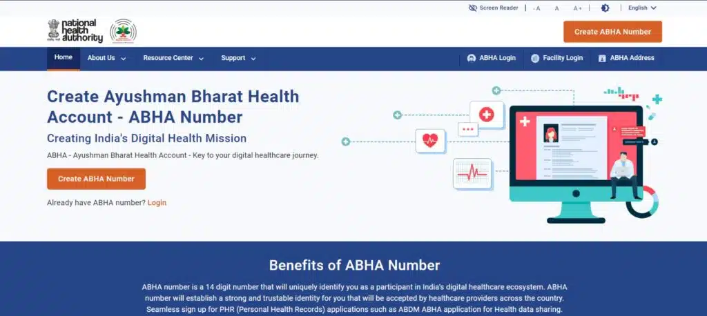 ABHA Card Registration-Step-1