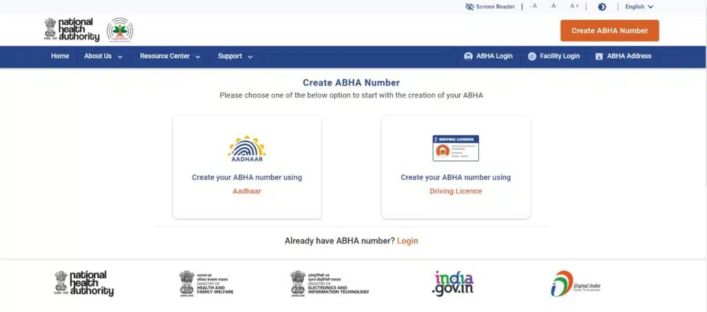 ABHA Card Registration-Step-2