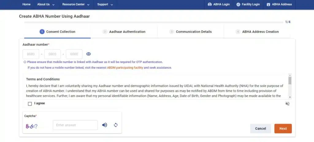ABHA Card Registration-Step-3
