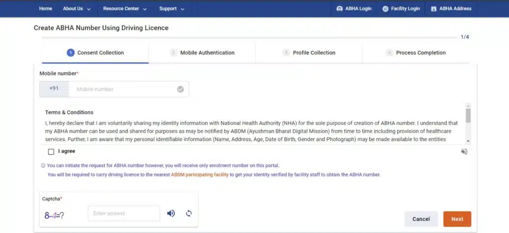ABHA Card Registration-Step-3(A)