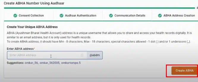 ABHA Card Registration-Step-4